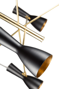 WORMHOLE 09 - Swivel brass chandelier by Il Bronzetto - view 3